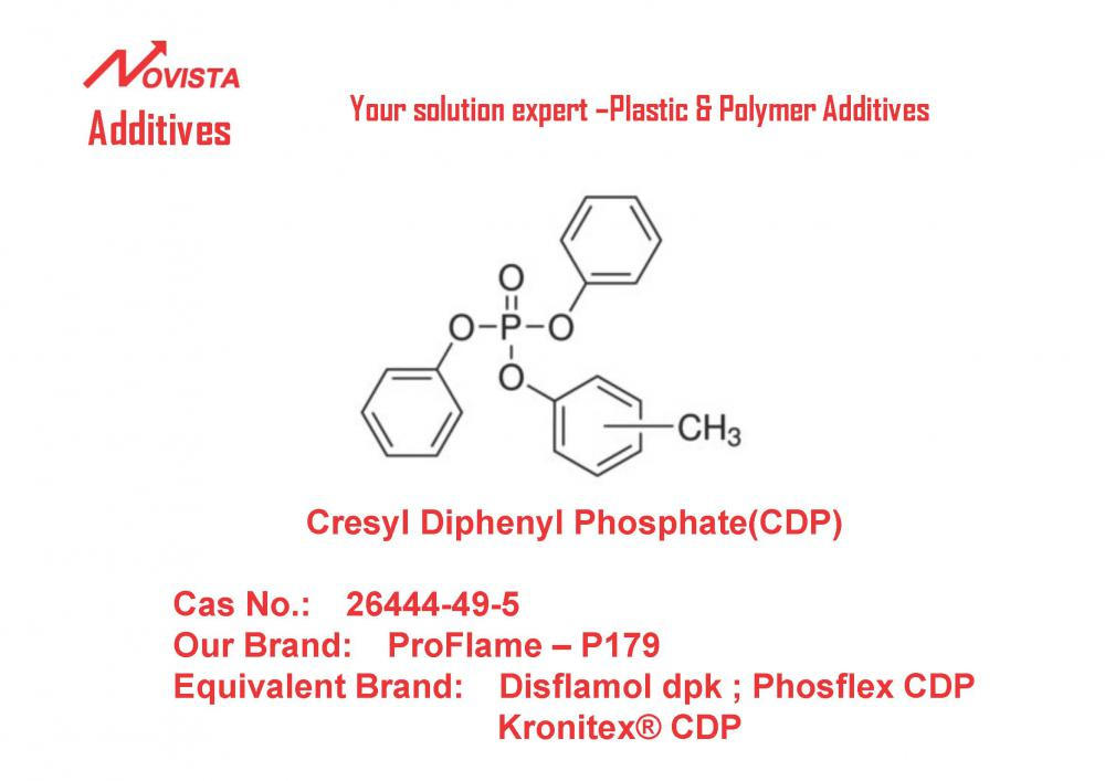 CDP Cresyl diphenyl phosphate 26444-49-5 Disflamoll DPK Santicizer 140 Phosflex	112 for PVC